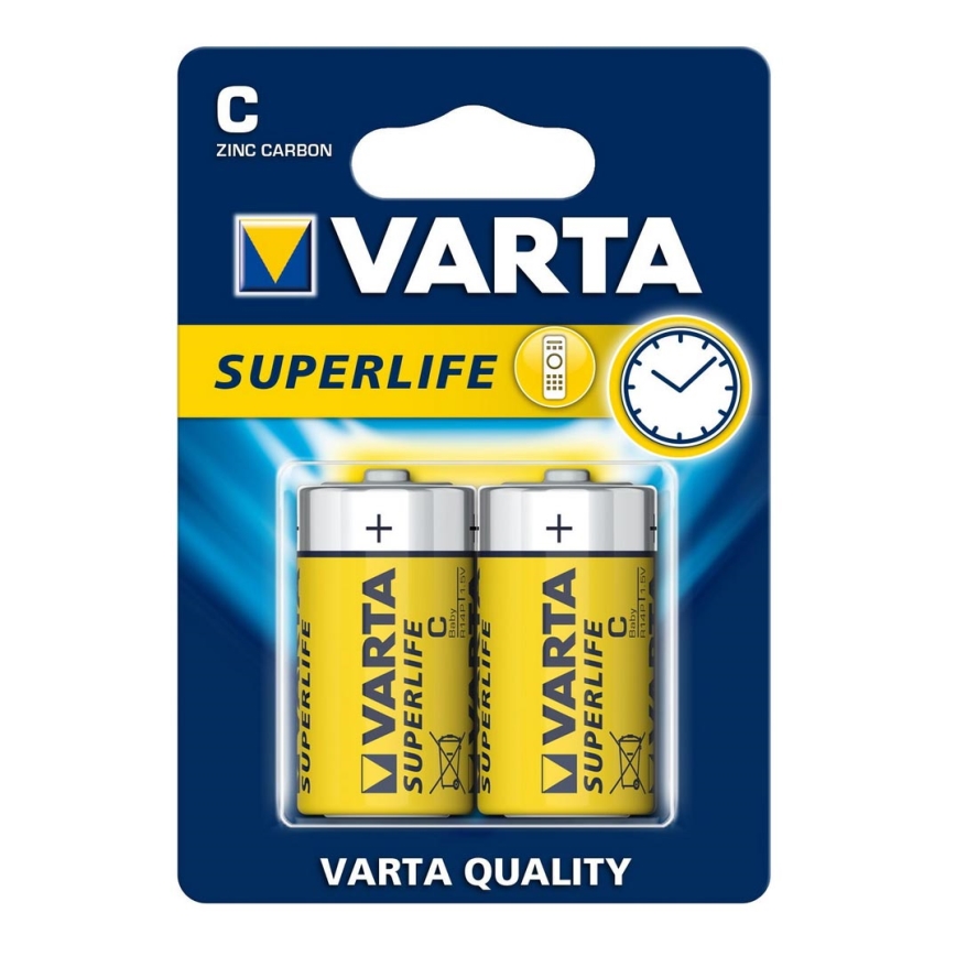 Varta 2014 - 2 kom Cink-ogljikova baterija SUPERLIFE C 1,5V