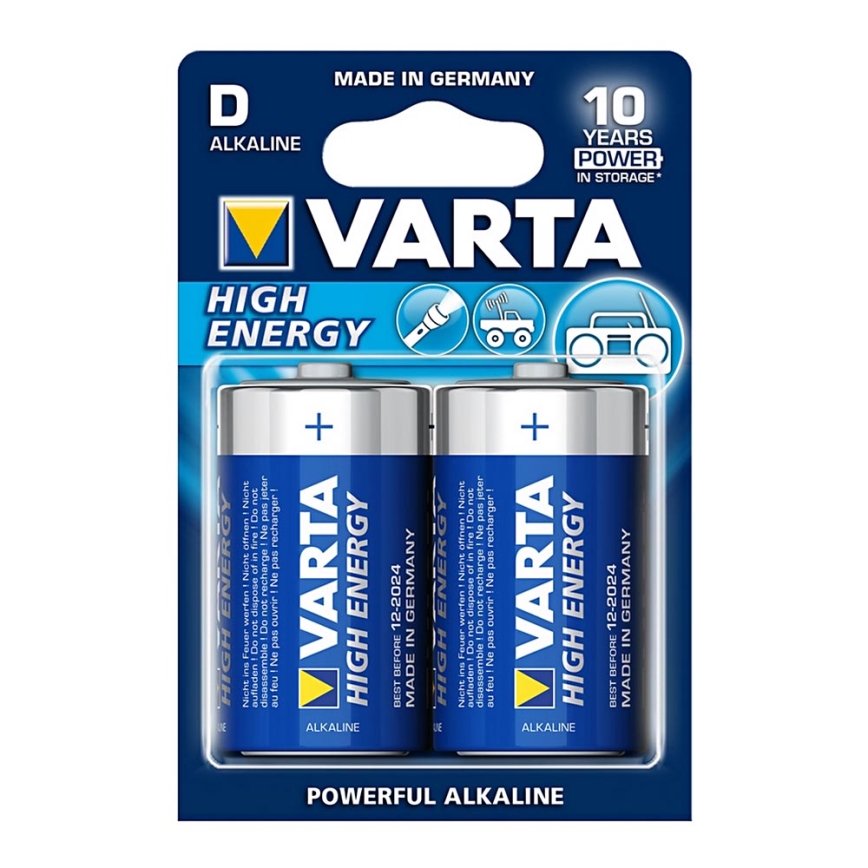 Varta 4920 - 2 kom. Alkalna baterija HIGH ENERGY D 1,5V