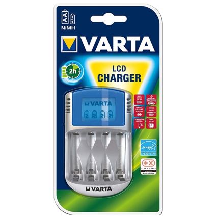 Varta 57070 - Polnilnik baterij LCD 4xAA/AAA 100-240V/12V/5V