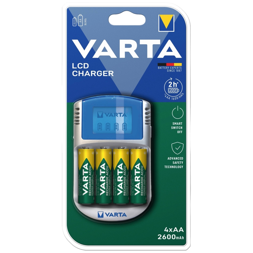 Varta 57070201451 - LCD Polnilnik za baterije 4xAA/AAA 2600mAh 5V