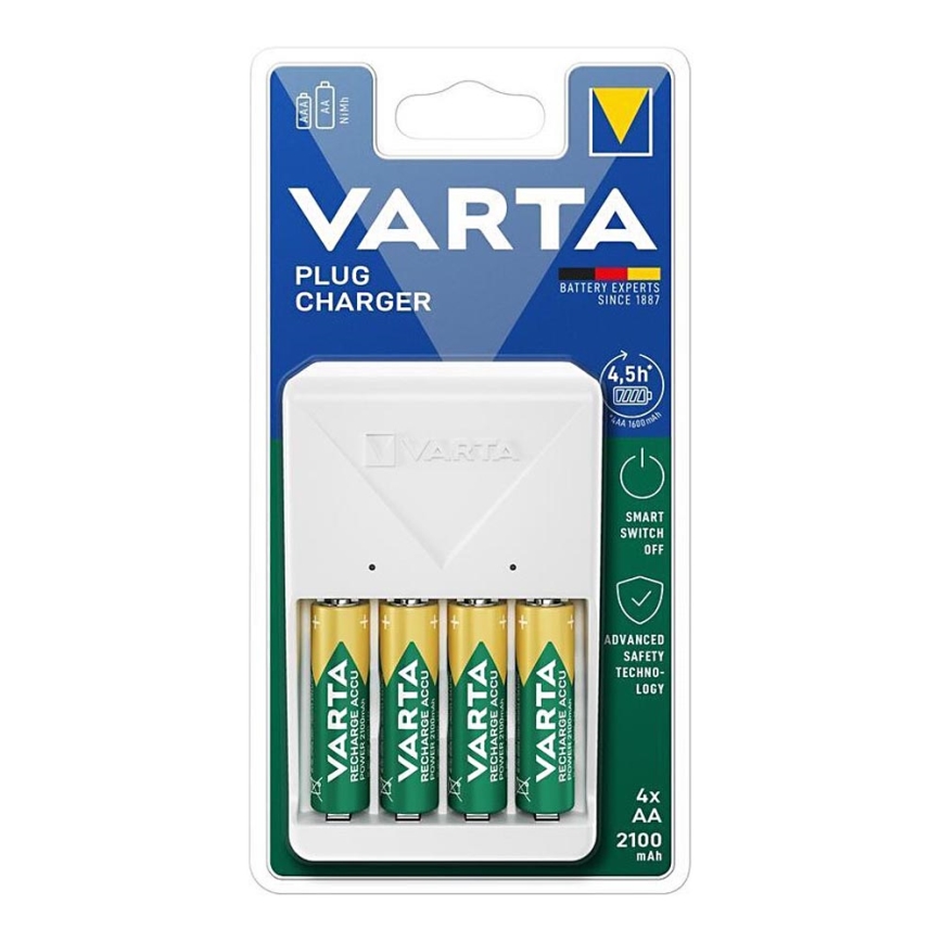 Varta 57657101451 - Polnilnik za baterije 4xAA/AAA 2100mAh 230V