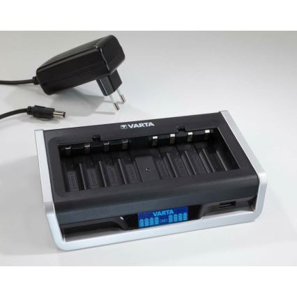 VARTA 57671 - LCD Multi polnilnik 8xAA/AAA in USB polnjenje 4h