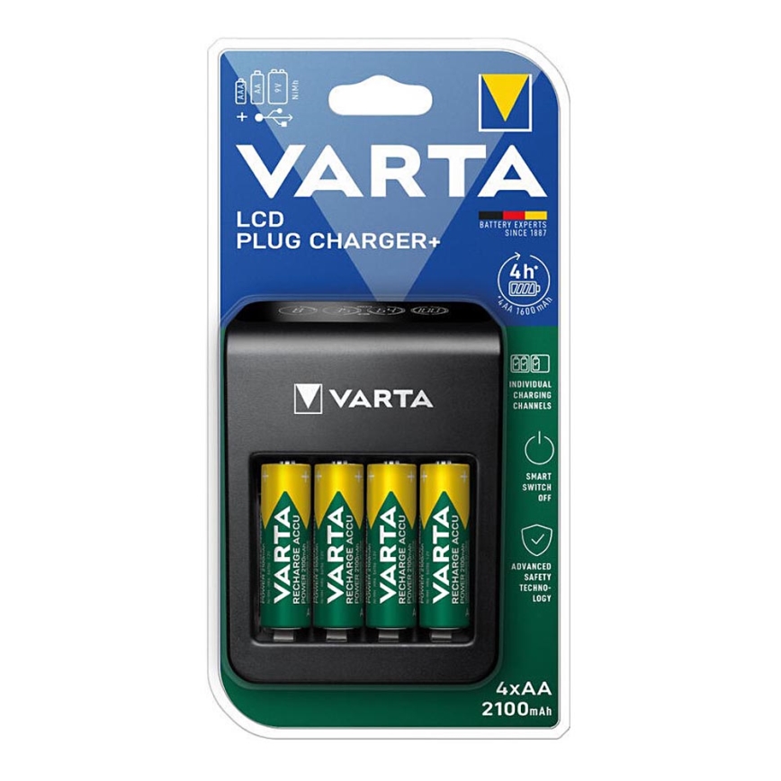 Varta 57687101441 - LCD Polnilnik za baterije 4xAA/AAA 2100mAh 230V