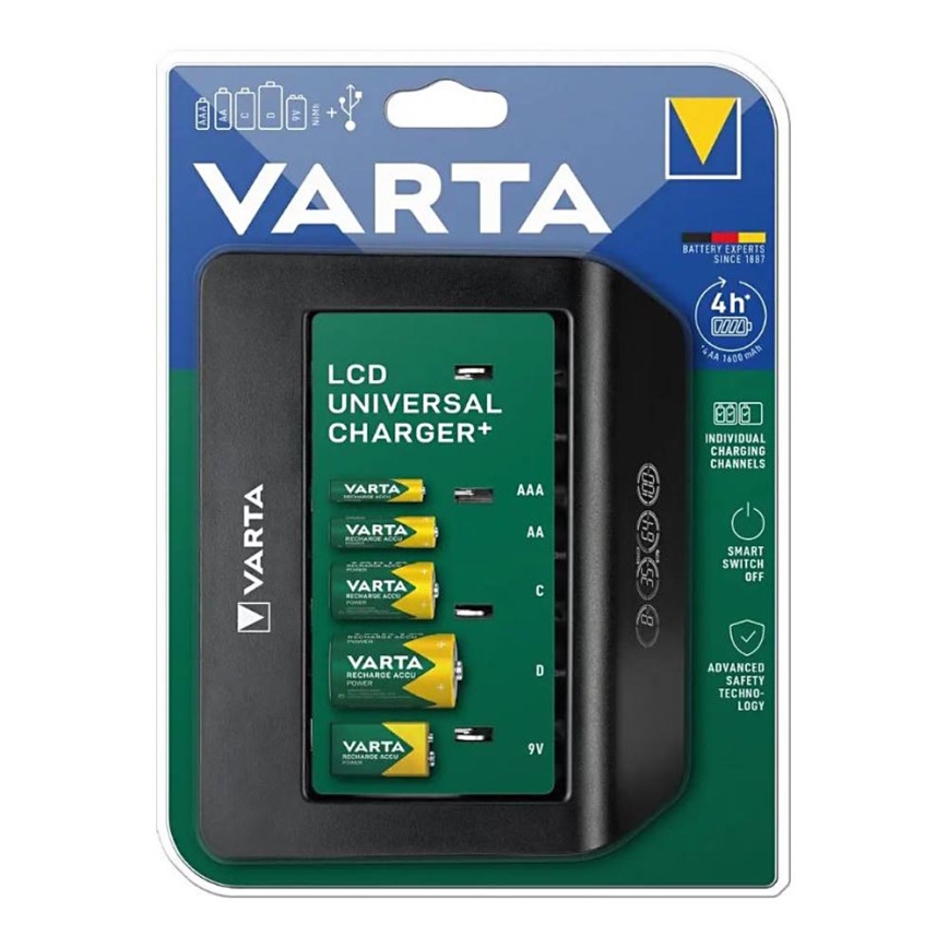 Varta 57688101401 - LCD Univerzalni polnilnik baterij 230V