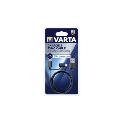 VARTA 57943 - USB kabel s priključkom Lightning in Mikro USB