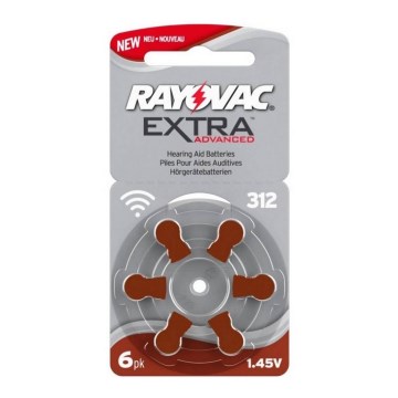 Varta Rayovac 40000 - 6 kos Baterije za slušne aparate 312 1,45V