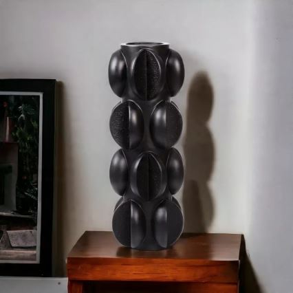 Vaza 37x15 cm smola/matno črna