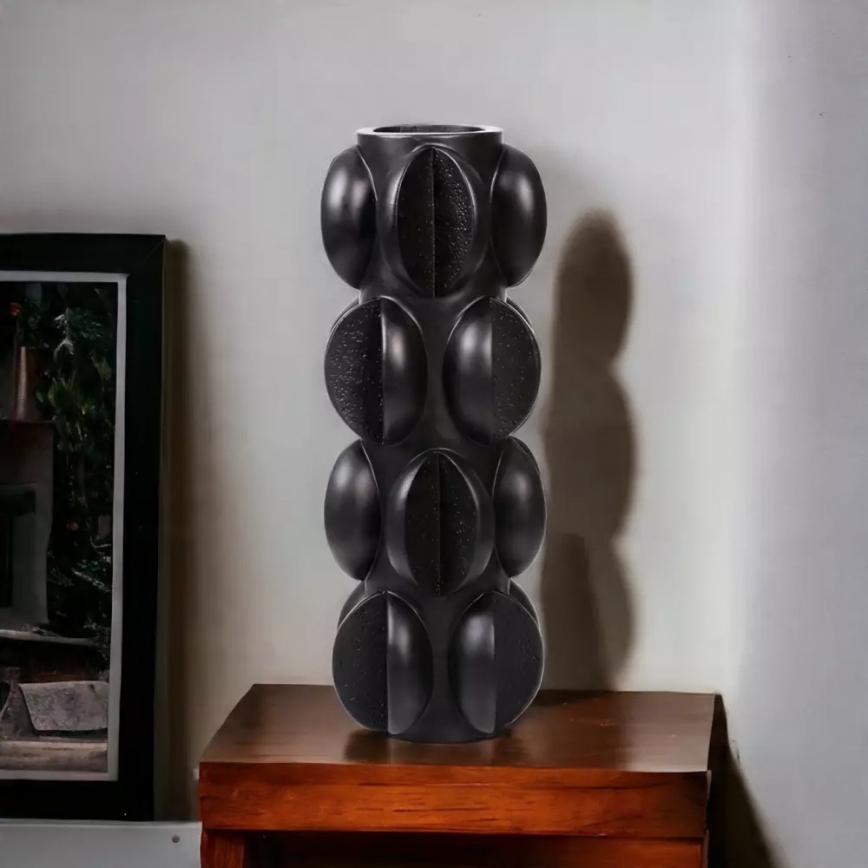 Vaza 37x15 cm smola/matno črna