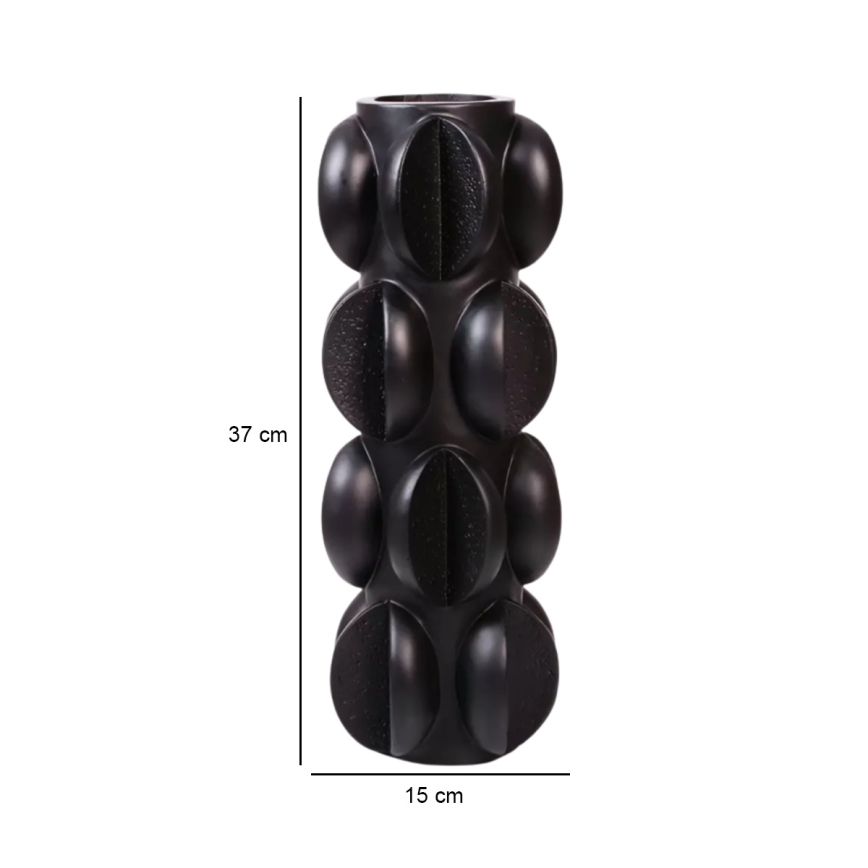 Vaza 37x15 cm smola/matno črna