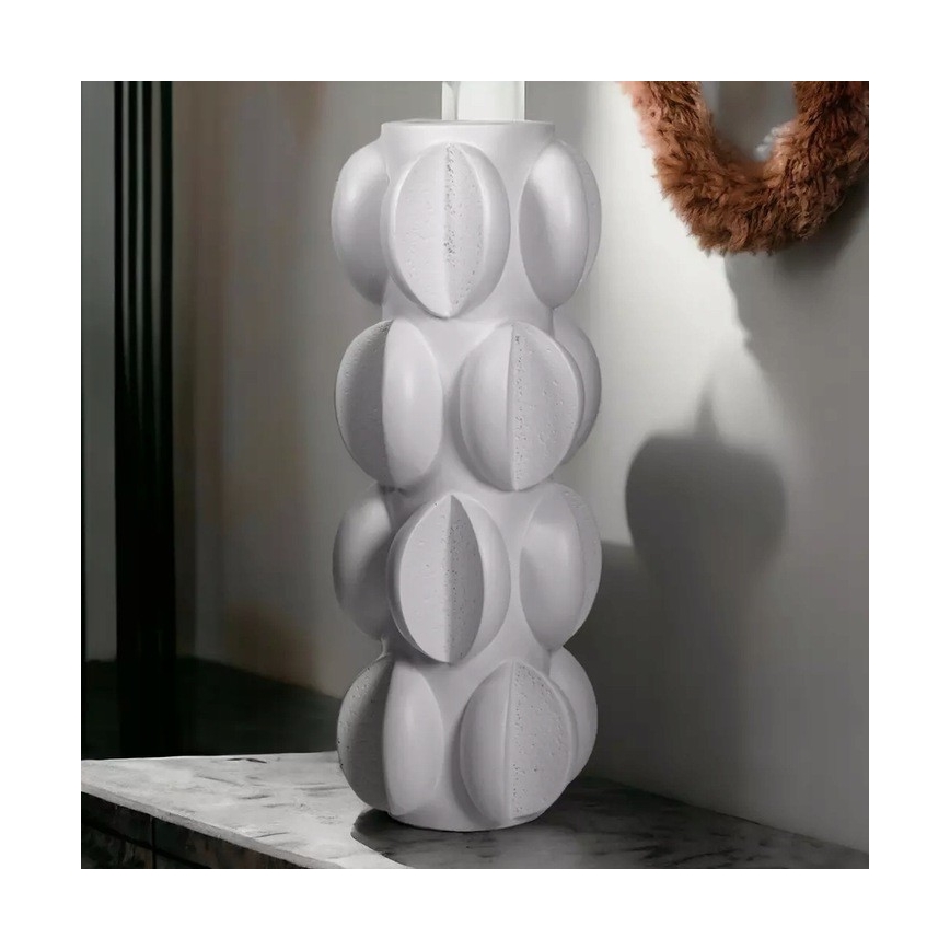 Vaza 37x19 cm, iz smole/matna bela