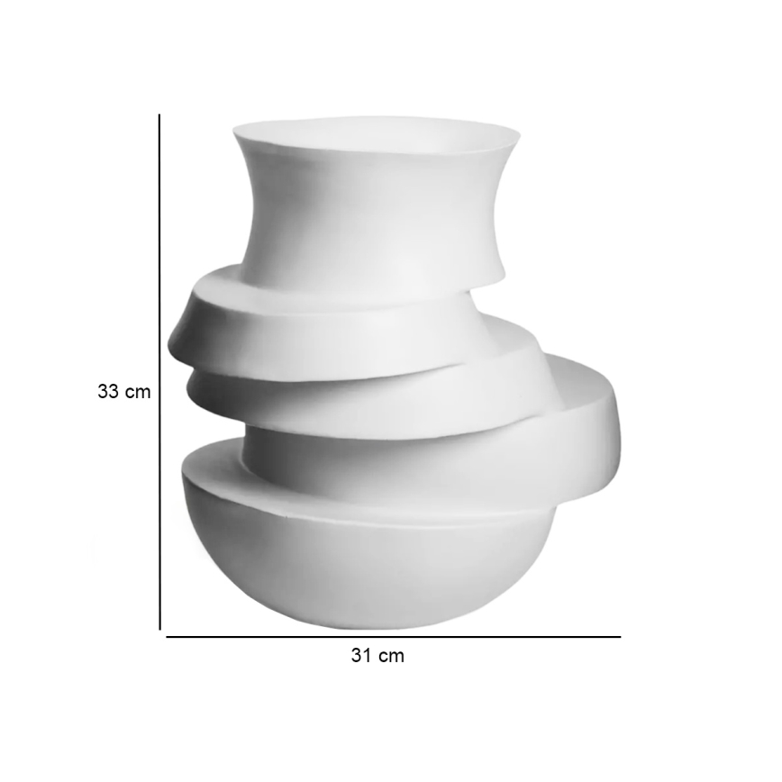 Vaza 38x33x36 cm smola/bela