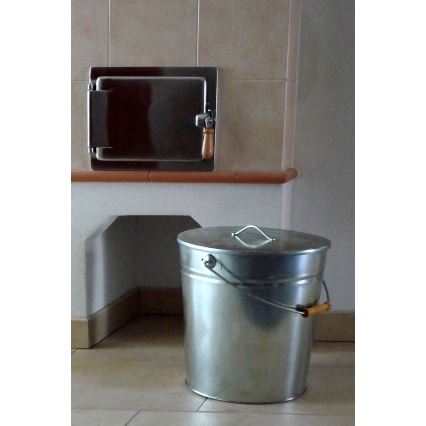 Vedro za pepel s pokrovom 15 l sijajni krom