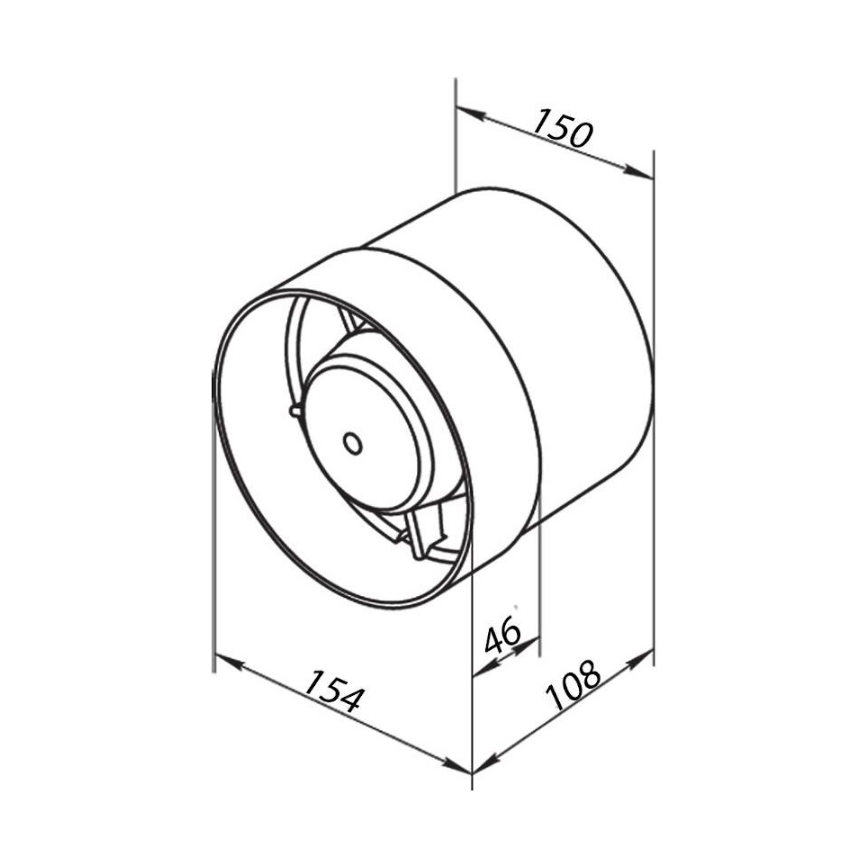 Ventilator VENTS 150VKO cevni 15cm