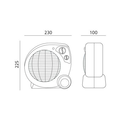 Ventilator z gretjem ZEFIR 1000/2000W/230V bela