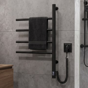Vertaduro - Električni vrtljiv sušilnik za brisače s termostatom ARA 60W/230V 65x49 cm IP44 črna