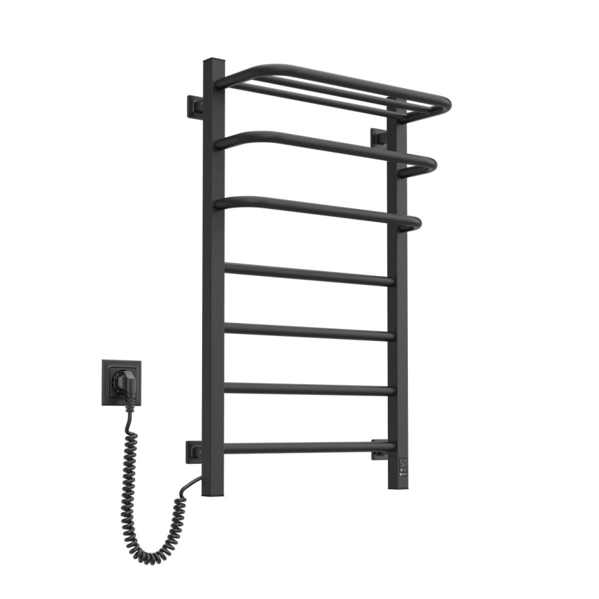 Vertaduro - Električni sušilnik za brisače s termostatom DOR 155W/230V 80x48 cm IP44 v črni barvi, na levi strani