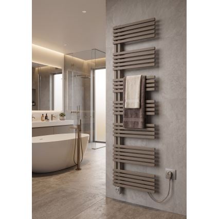 Vertaduro - Kopalniški radiator MICHELLE z termostatom, 900 W, 177 x 50 cm, taupe