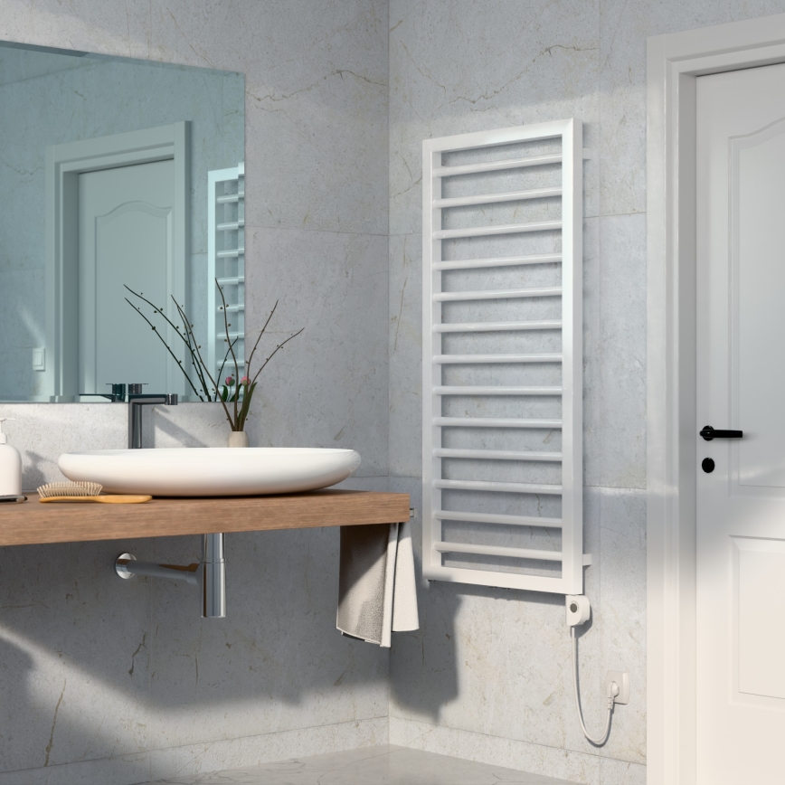 Vertaduro - Kopalniški radiator s termostatom ADEL 600 W 128 x 50 cm, bela
