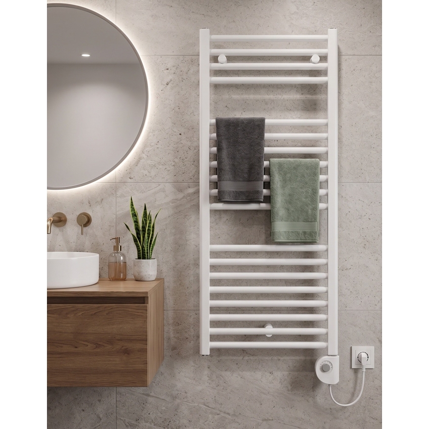 Vertaduro - kopalniški radiator s termostatom DENISE, 400 W, 94 x 50 cm, bel