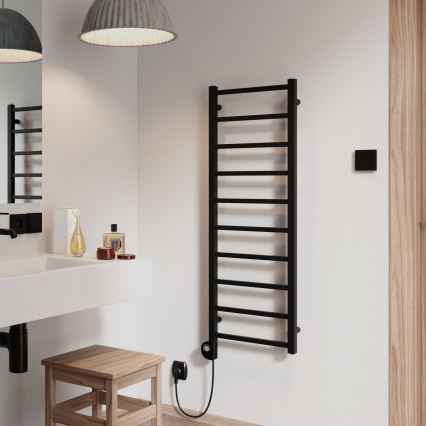 Vertaduro - Kopalniški radiator s termostatom ZOE 400W 114x40 cm črna
