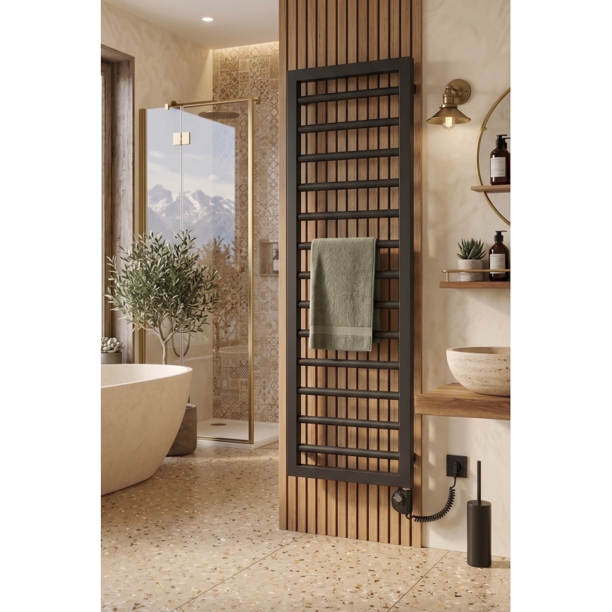 Vertaduro - Kopalniški radiator z termostatom ADEL 600 W 128x50 cm antracit