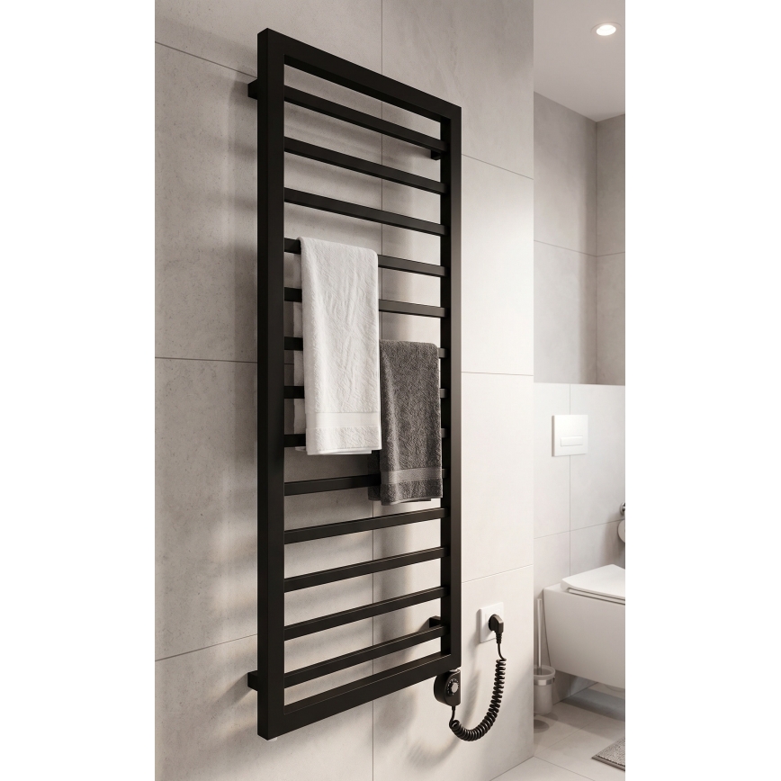 Vertaduro - Kopalniški radiator z termostatom ADEL 600W 128x50 cm črn