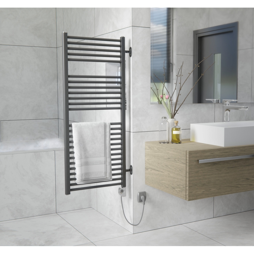 Vertaduro - Kopalniški radiator z termostatom MEG 600W 118x50 cm antracit