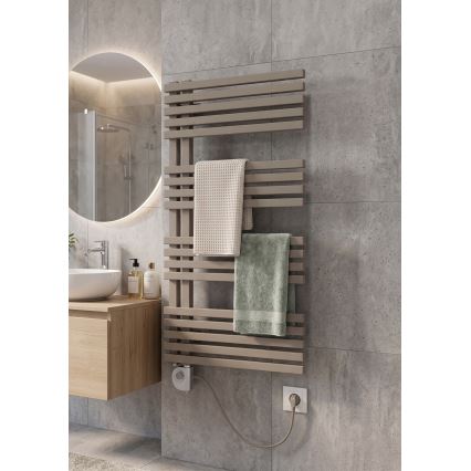 Vertaduro - Kopalniški radiator z termostatom MICHELLE 600W 97x50 cm taupe
