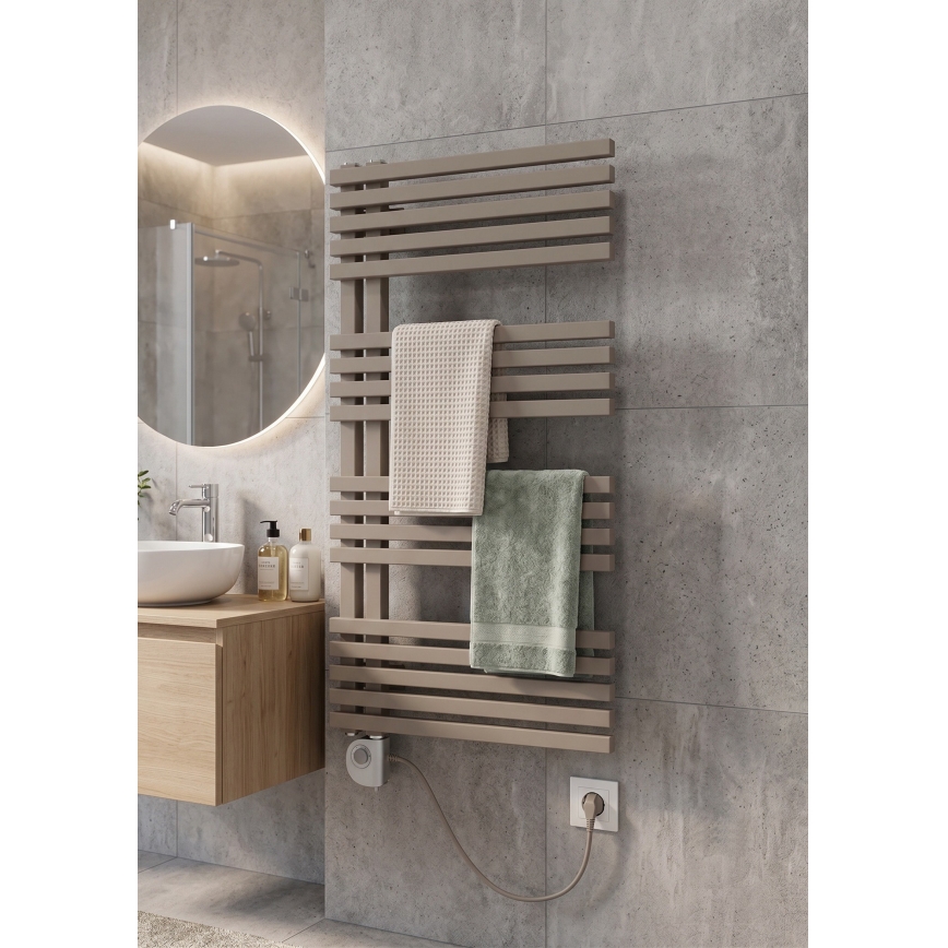 Vertaduro - Kopalniški radiator z termostatom MICHELLE 600W 97x50 cm taupe
