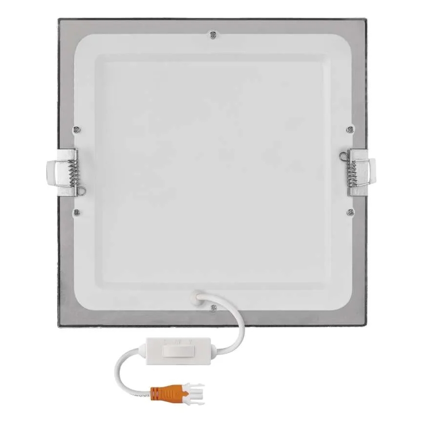 Vgradna stropna LED svetilka NEXXO LED/18W/230V 3000/3500/4000K srebrna 22,5x22,5 cm