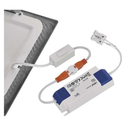 Vgradna stropna LED svetilka NEXXO LED/18W/230V 3000/3500/4000K srebrna 22,5x22,5 cm