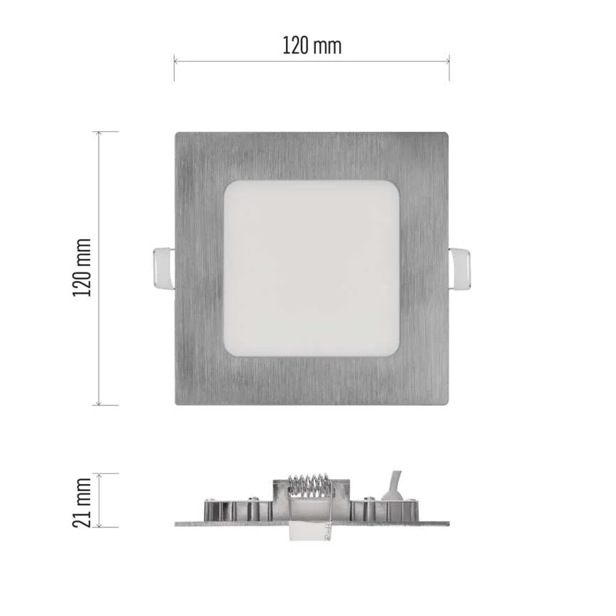 Vgradna stropna LED svetilka NEXXO LED/7W/230V 3000/3500/4000K srebrna 12x12 cm