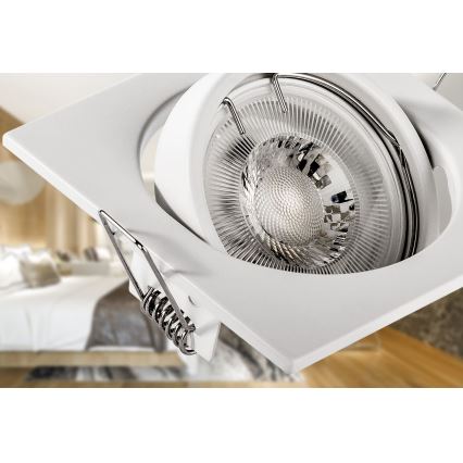 Vgradna stropna svetilka 1xGU10/MR16/10W/230V 9x9 cm bela