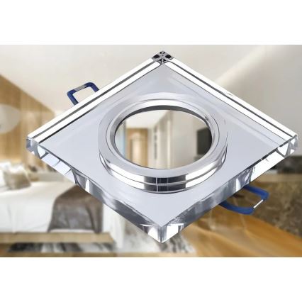 Vgradna stropna svetilka 1xGU10/MR16/10W/230V 9x9 cm sijajni krom