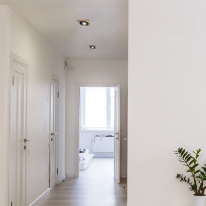 Vgradna stropna svetilka TOBBY 1xGU10/20W/230V 11,5x11,5 cm hrast/črna