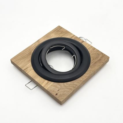 Vgradna stropna svetilka TOBBY 1xGU10/20W/230V 11,5x11,5 cm hrast/črna