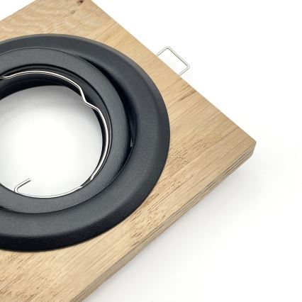 Vgradna stropna svetilka TOBBY 1xGU10/20W/230V 11,5x11,5 cm hrast/črna