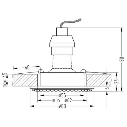 Vgradna svetilka SOC 1xGU10/50W/230V