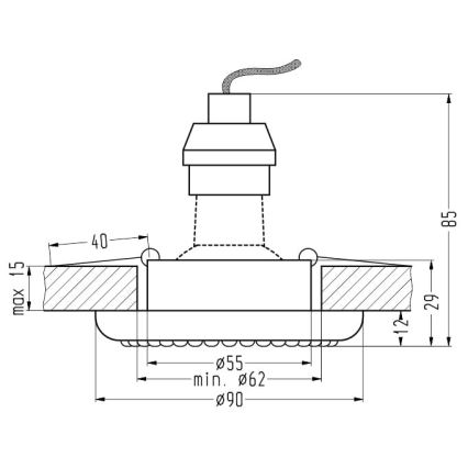 Vgradna svetilka SOC 1xGU10/50W/230V