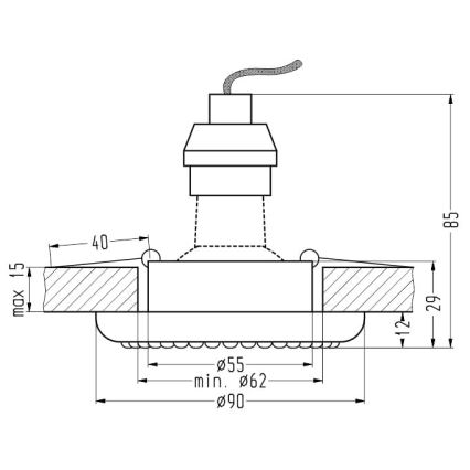 Vgradna svetilka SOC 1xGU10/50W/230V