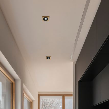 Vgradna svetilka TOBBY 1xG9/20W/230V 11,5x11,5 cm hrast/črna