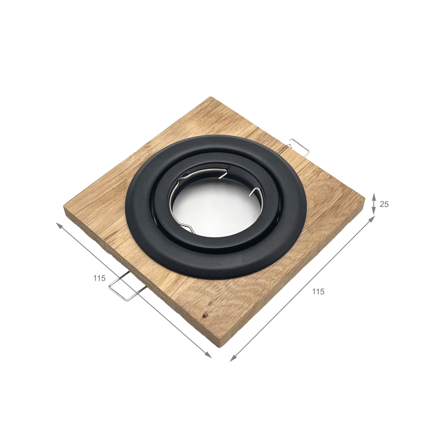Vgradna svetilka TOBBY 1xG9/20W/230V 11,5x11,5 cm hrast/črna