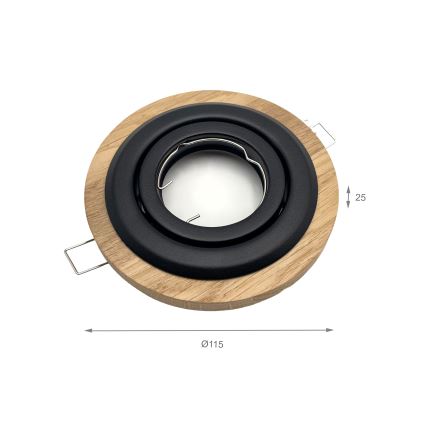 Vgradna svetilka TOBBY 1xG9/20W/230V pr. 11,5 cm hrast/črna