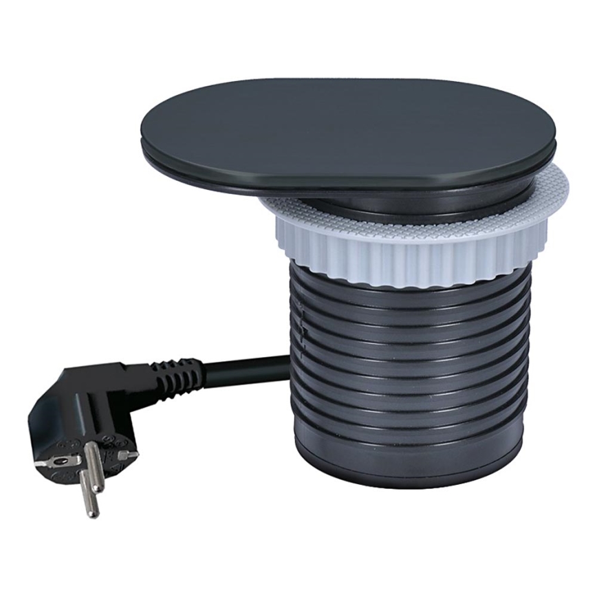 Vgradna vtičnica z drsnim pokrovom 20W 1 vtičnica + USB A+C črna
