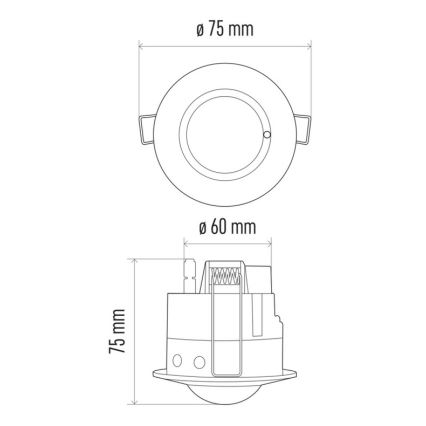 Vgradni mikrovalovni senzor gibanja MW B 360° 1200W/230V bel