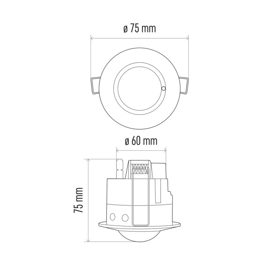 Vgradni mikrovalovni senzor gibanja MW B 360° 1200W/230V bel