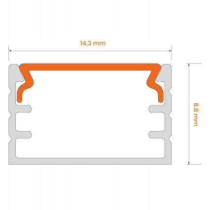 Vgradni profil za LED trakove, 1 m, bel