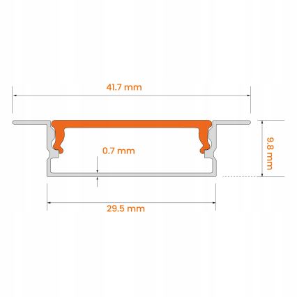 Vgradni profil za LED trakove 1 m bel