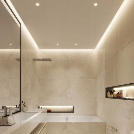 Vgradni profil za LED trakove, 1 m, črna/bela