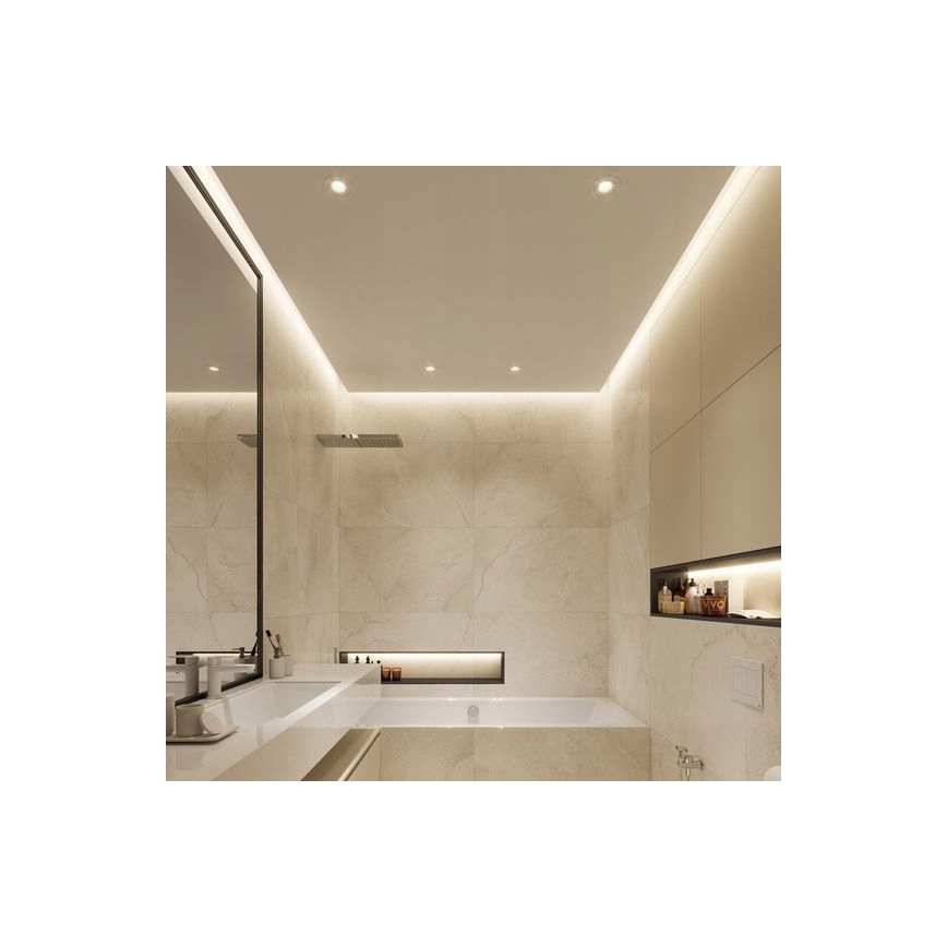 Vgradni profil za LED trakove, 1 m, črna/bela